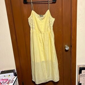 H&M yellow dress with lace inserts